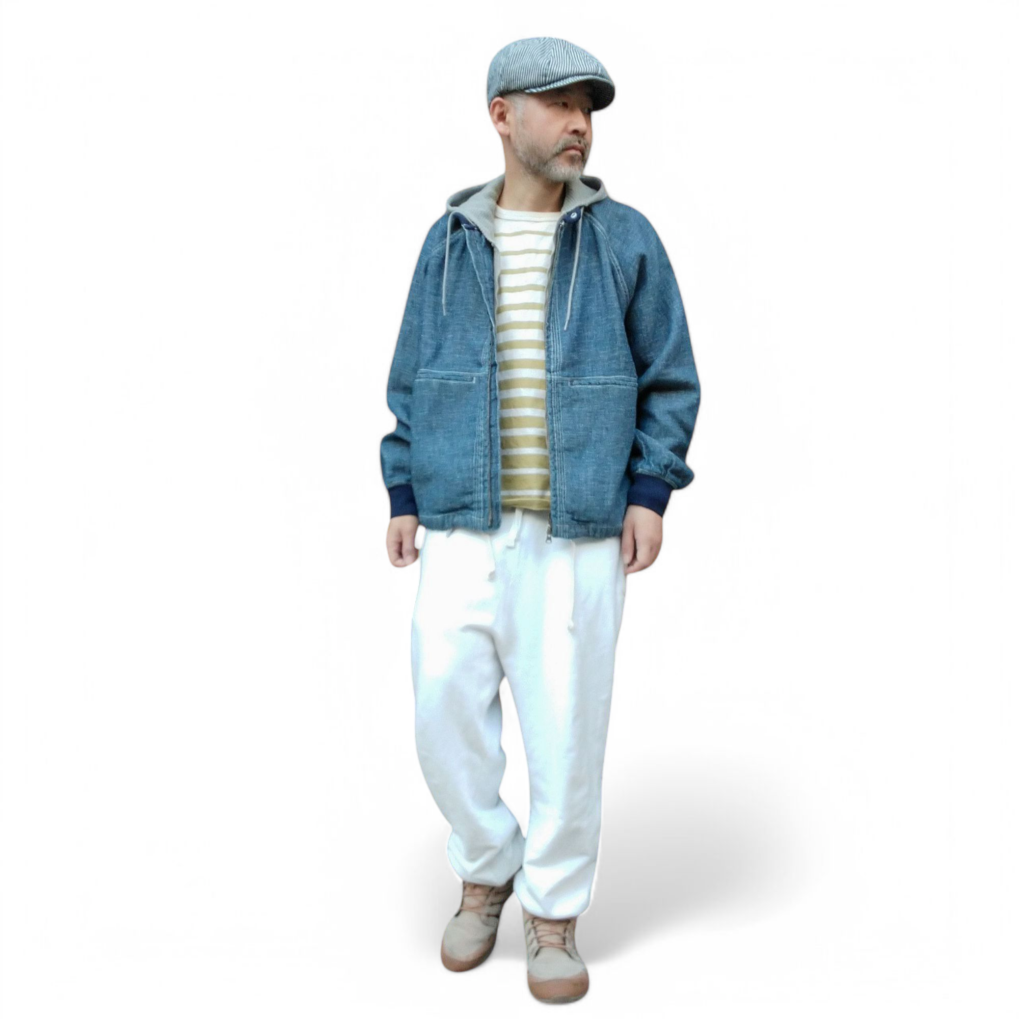 LINEN/COTTON DENIM SURF ジャケット インディゴ中濃 | addict(s)